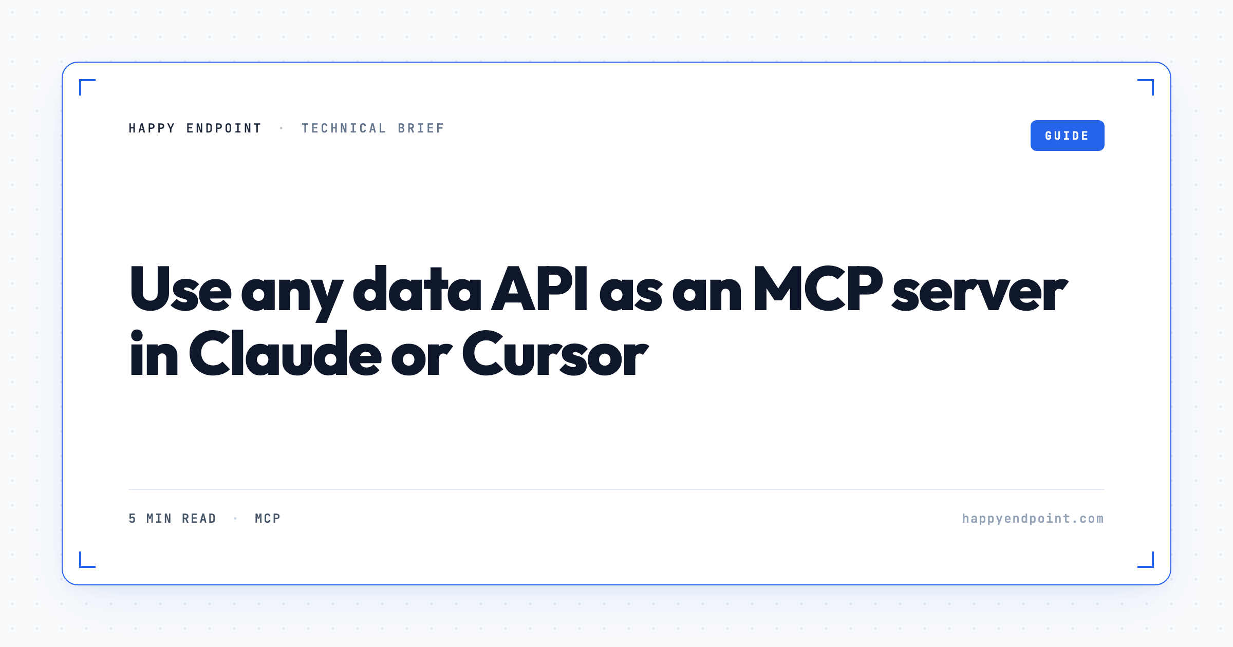 Use any data API as an MCP server in Claude or Cursor