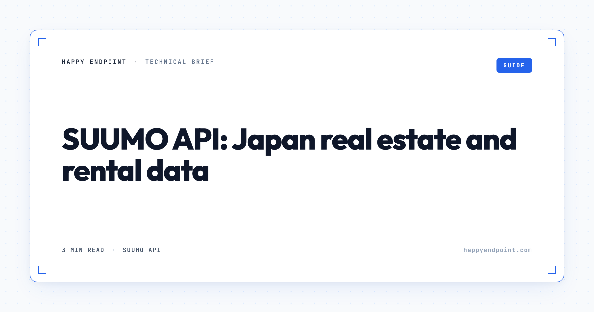 SUUMO API: Japan real estate and rental data